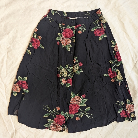 Vintage rose midi skirt - Picture 1 of 3